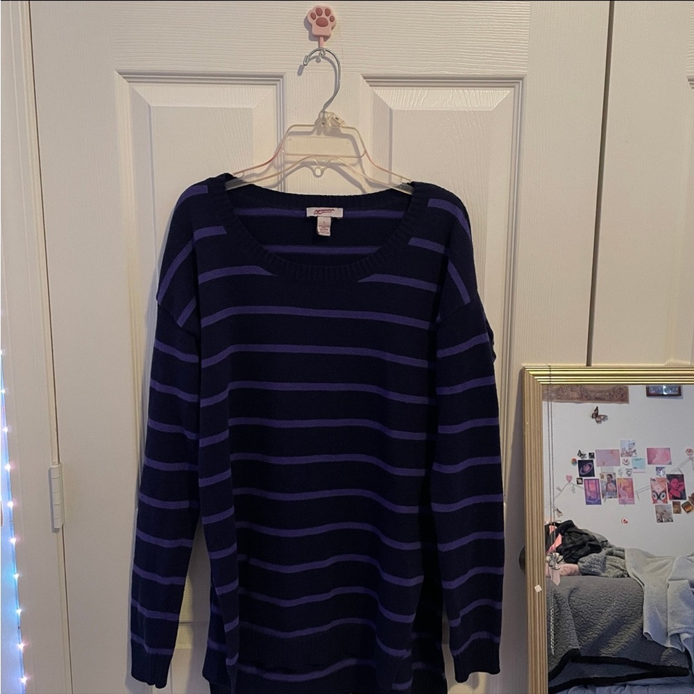 Arizona Jeans Company Purple Striped Sweater - L